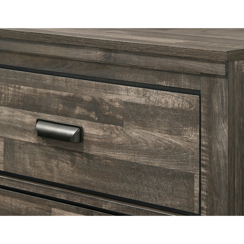Table de chevet 2 tiroirs Contemporary, Brun
