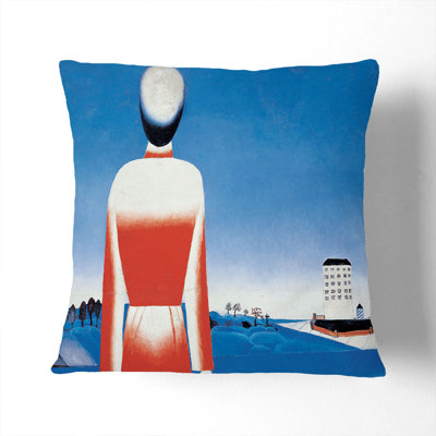 Man In The Countrside Square Throw Cushion