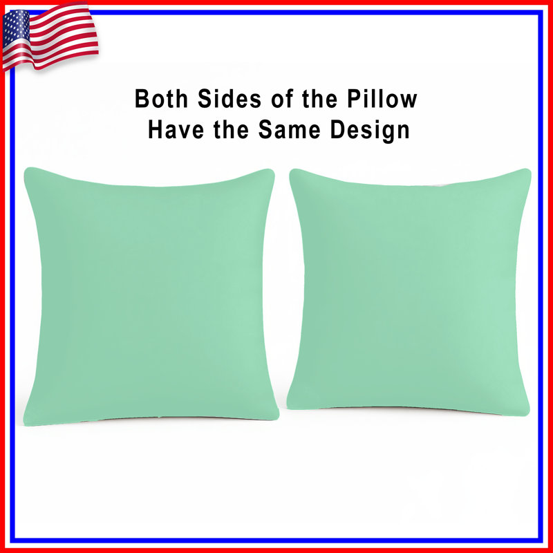 Solid Mint Green Double Sided Throw Pillows, 20 x 20 inches