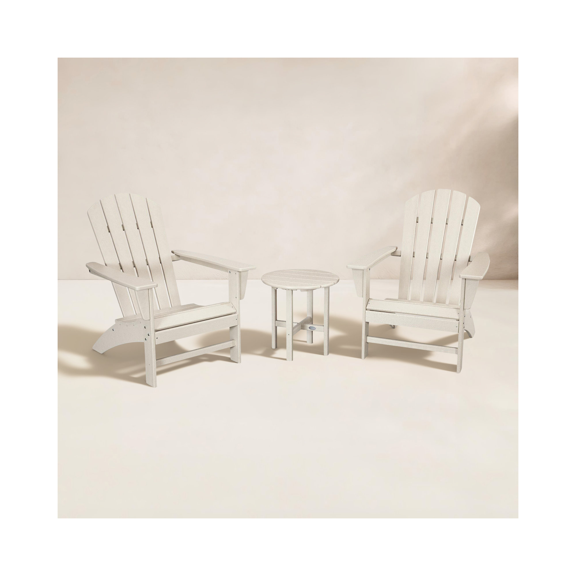 Nautical 3-Piece Adirondack Set, Sand
