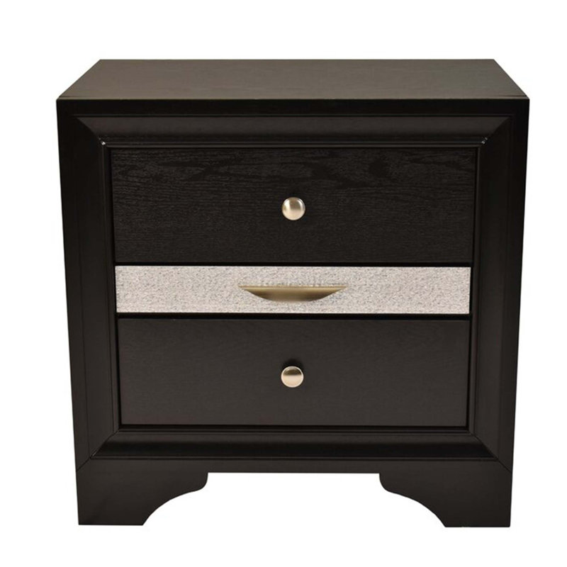 Traditional Style 3 Drawer Nightstand