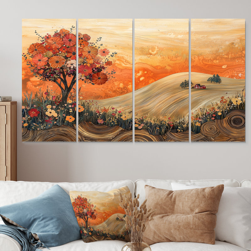 Bloomsburg - campagne, art mural - décoration murale, 28" H x 48" W, 4
