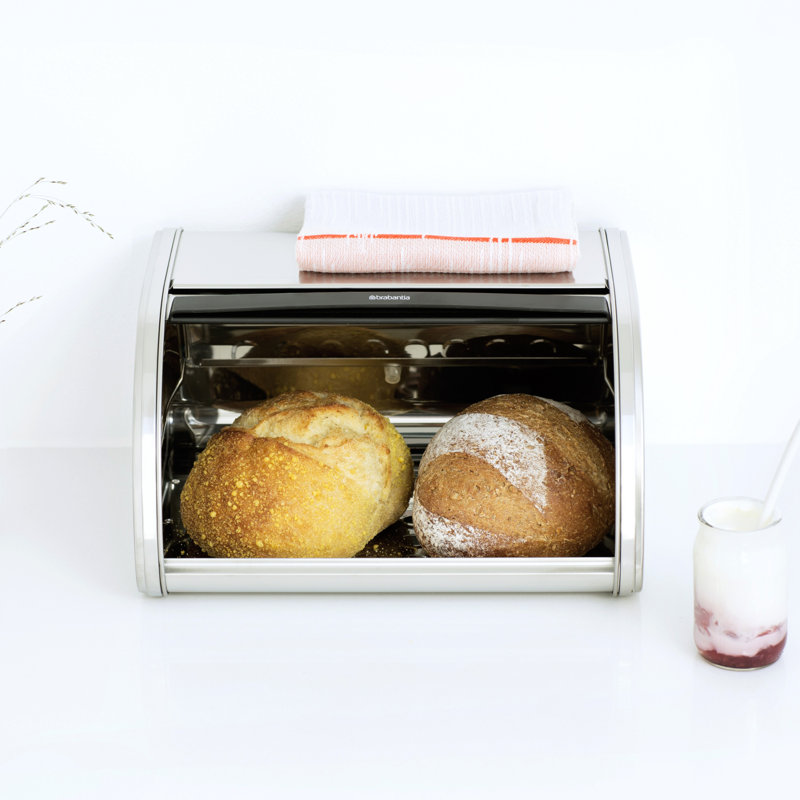 Brabantia Medium Roll Top Bread Box, Brilliant Steel