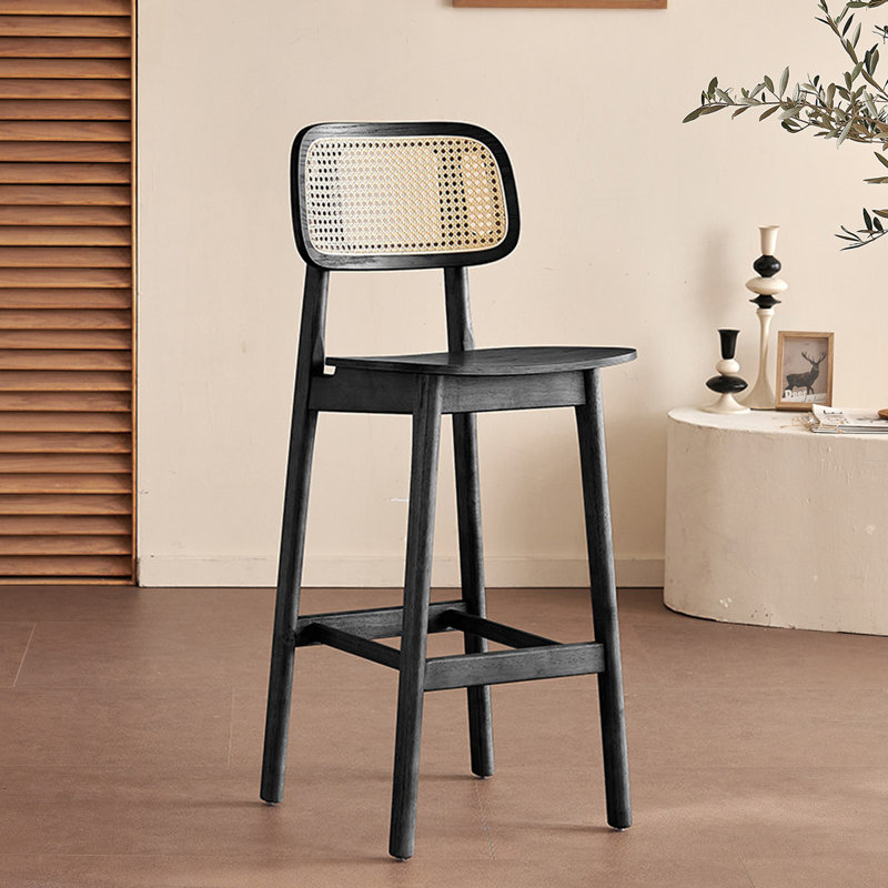 Chaise d'appoint noire à dossier bas (ensemble de 8), Noir, 8, 25.59"