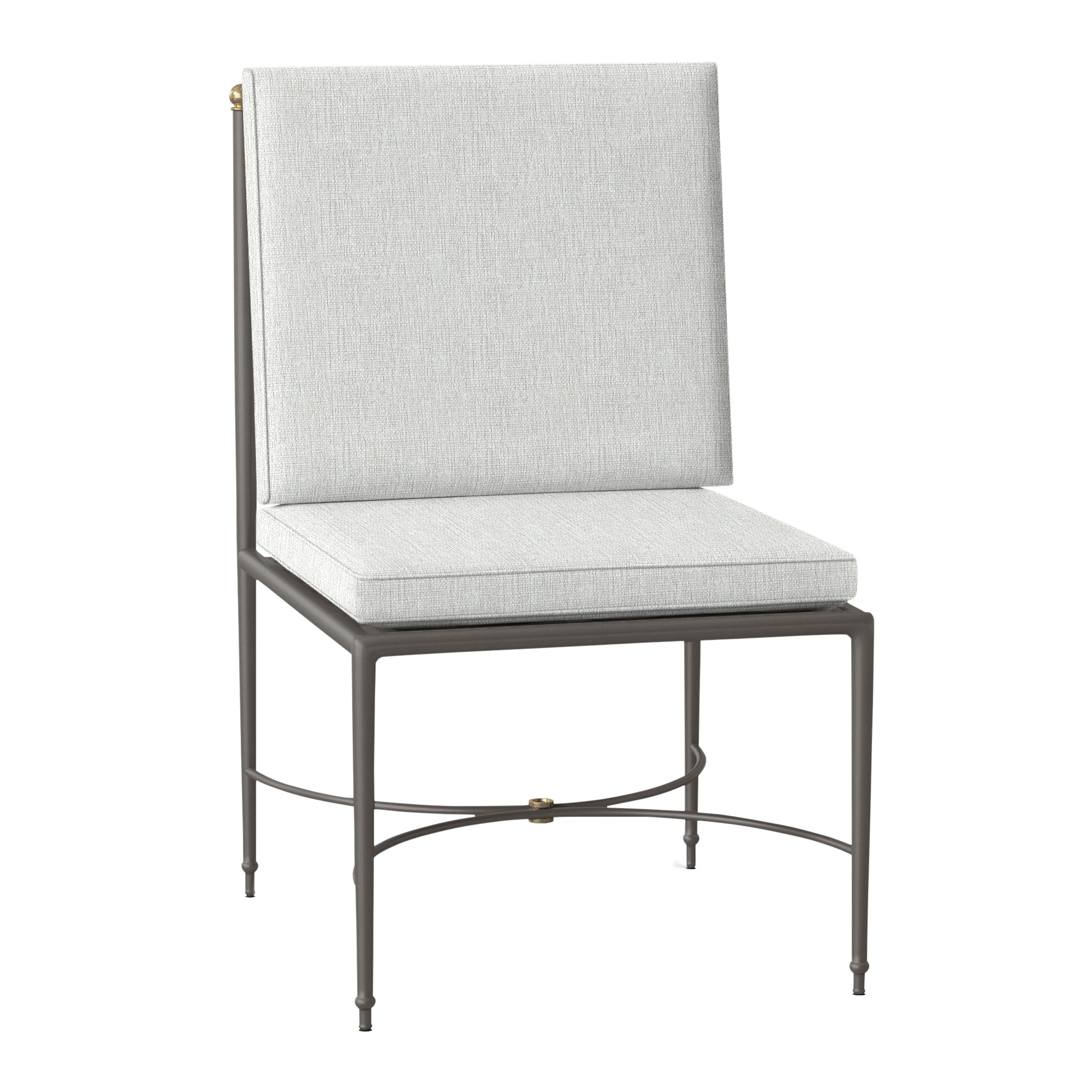 Roma Wrought Aluminum Outdoor Side Chair, Welt, Bali Pearl
