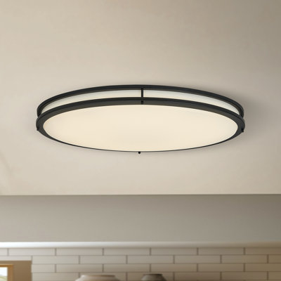 Plafonnier encastré ovale 32 pouces à DEL, 42 W, 2952 lm, finition noire à intensité variable