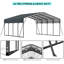 Abri d'auto 20 x 20 pi en métal robuste avec toit en acier galvanisé, abri de garage extérieur pour 2 voitures, bateaux et camions