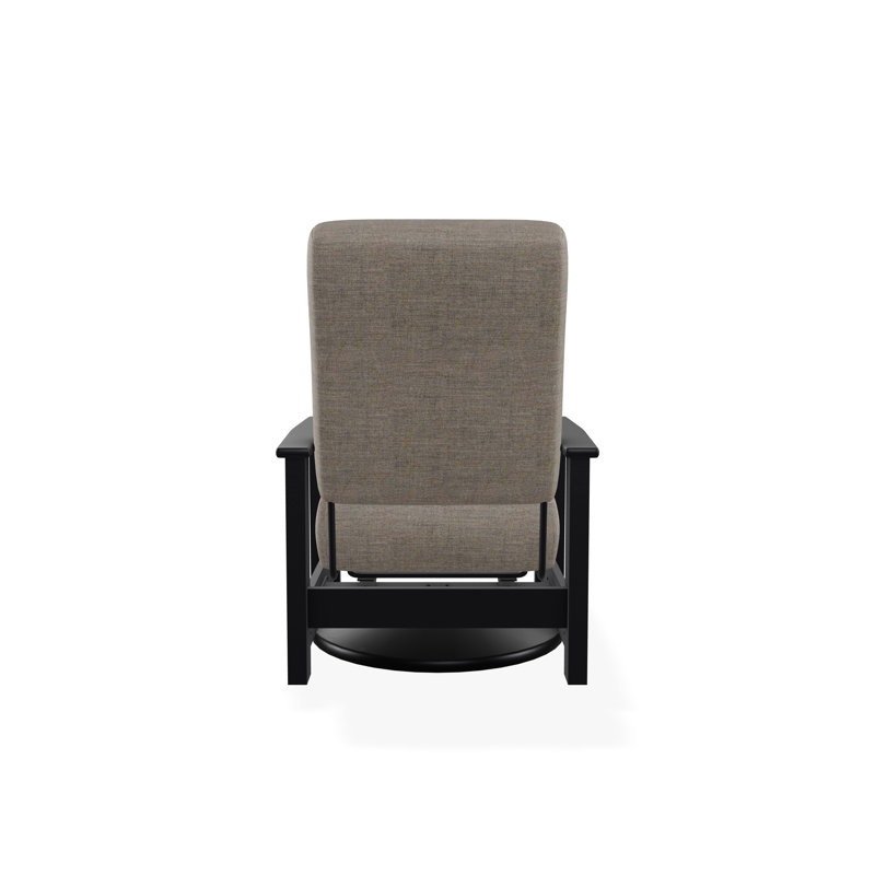 Chaise berçante pivotante cachée en polymère Leeward, Tissage uni cendre coulée Sunbrella®, Noir