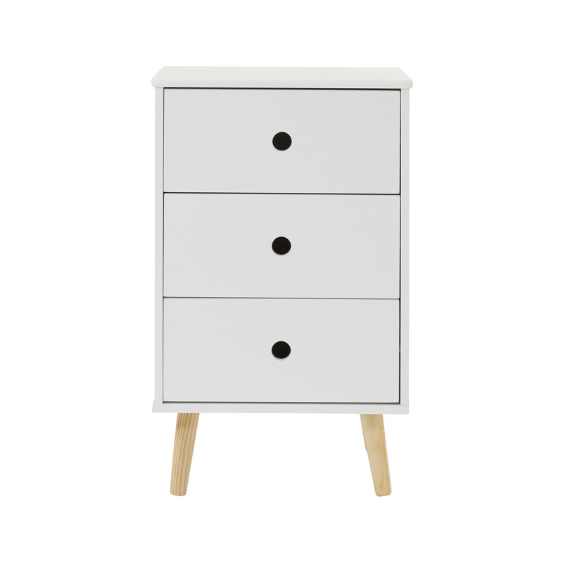 3 Drawer Manufactured Wood Nightstand