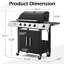 4-burner Propane Gas Grill With Side Burner