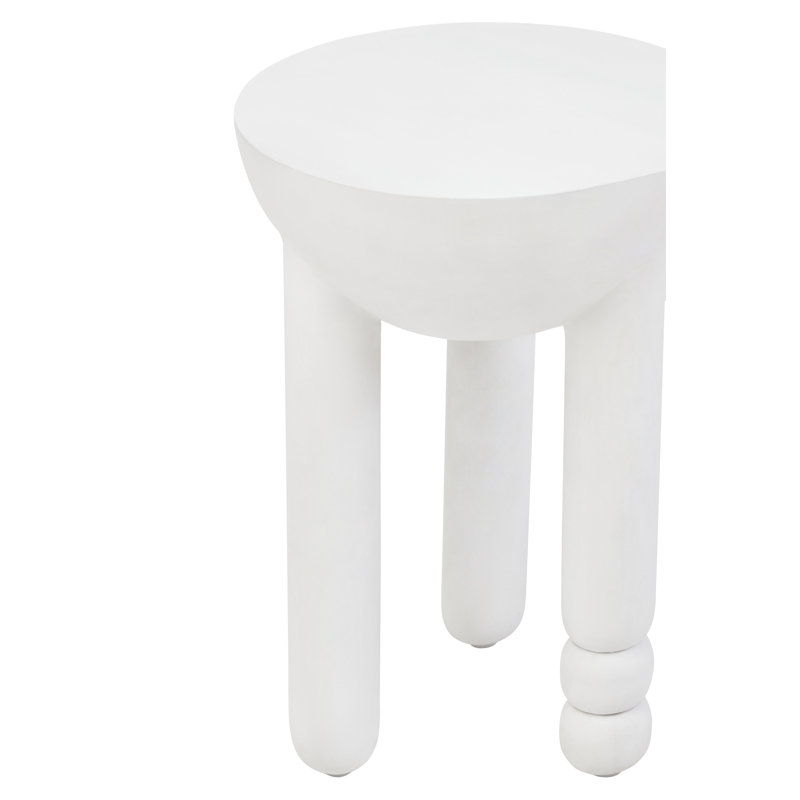 Demel Solid Wood End Table, White