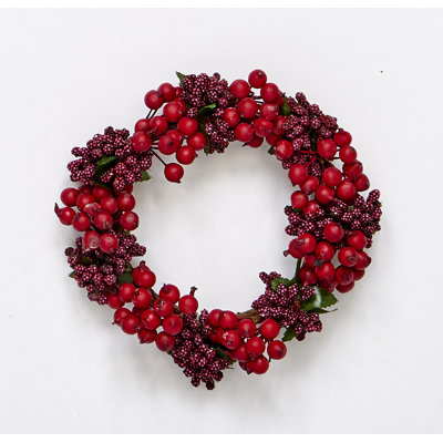 3.5" Inner Diameter Artificial Berry Pillar Candle Ring