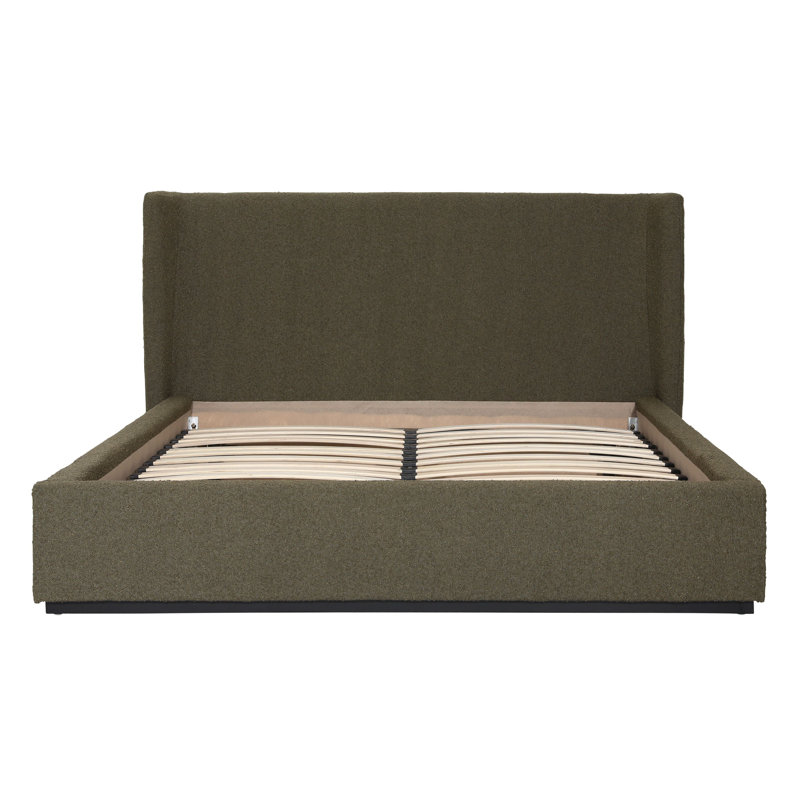 Lit plateforme tapissier Wolcott, Grand lit, Vert olive