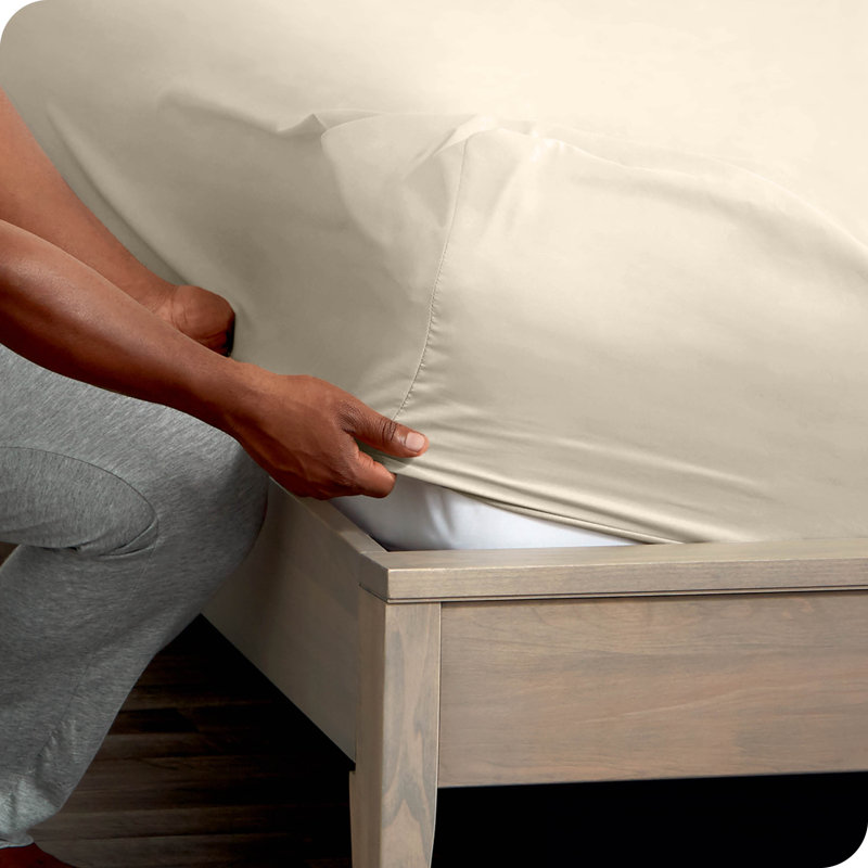 Drap-housse à poches profondes en microfibre ultra-douce, Drap-housse de taille très grand, Sable