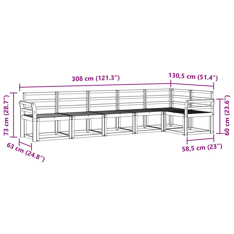 249cm Wide Patio Sofa, 6