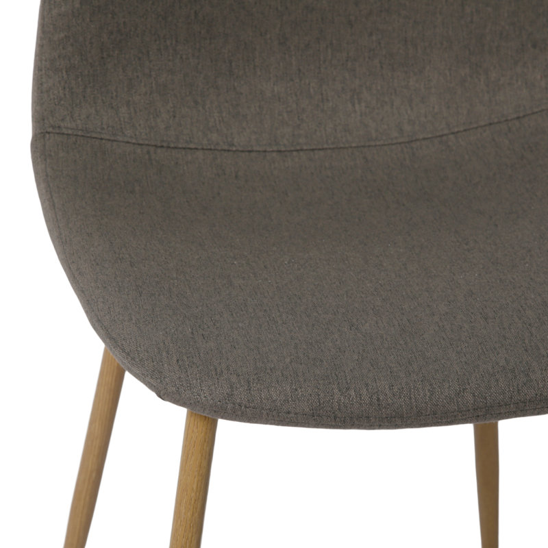 Asteria - Linen Dining Chairs - Modern Kitchen & Dining Seating, Dark Grey, Natural Wood
