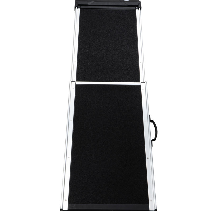 Rampe pour chien pliable noire en aluminium avec poignée et repose-pieds antidérapants, pour tous les chiens de taille facile à nettoyer