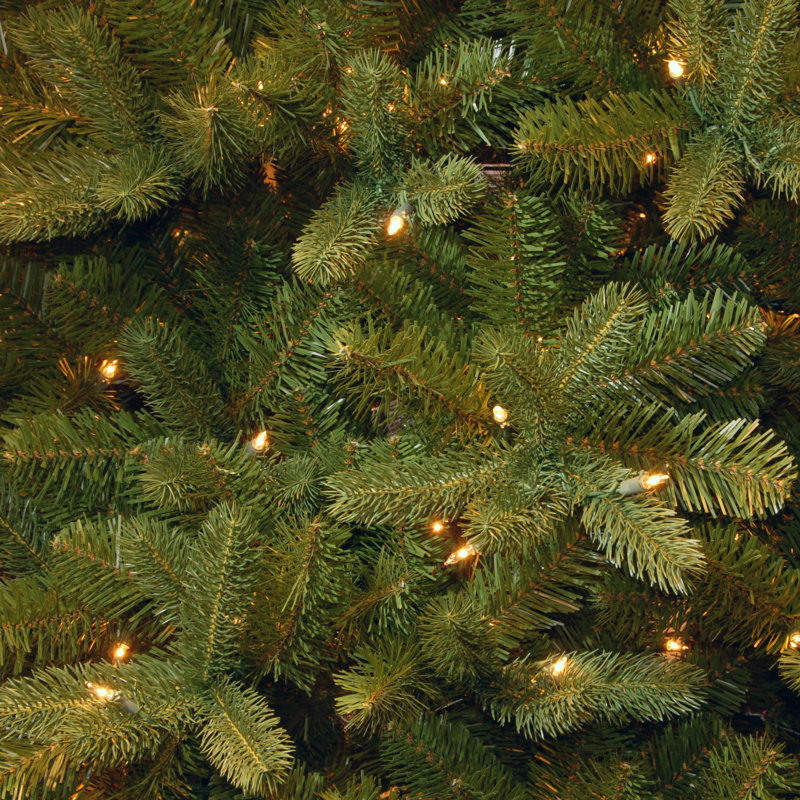 Downswept Douglas 10" Green Fir Artificial Christmas Tree with 1000 LED Multi Lights and Stand, 7.5' H x 59" W, Not Pre-Lit