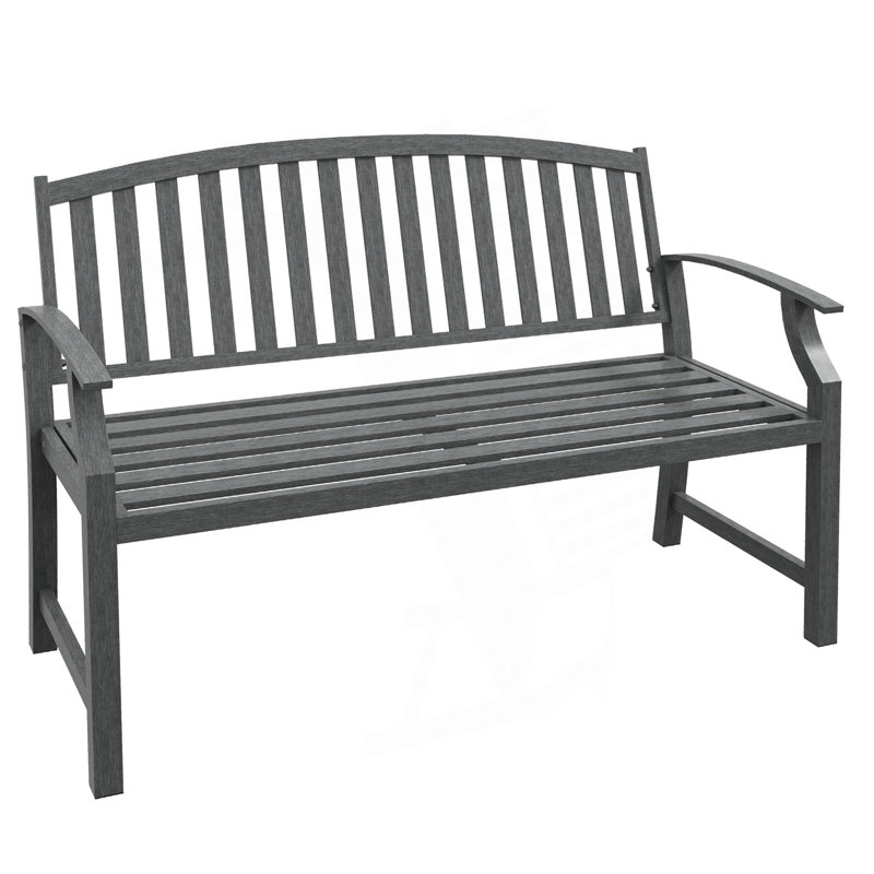 Banc de jardin extérieur, banc en métal, banc d'entrée, Gris