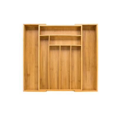 Cutlery Tray Depth 45 cm Bamboo Drawer Organiser System for the Kitchen Kitchen Drawer Organiser