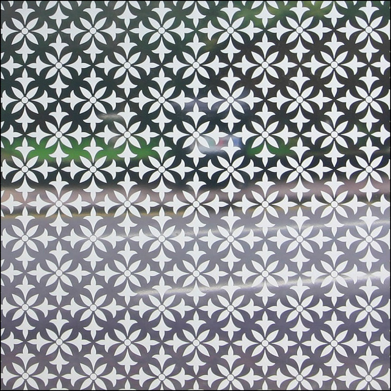 Film de fenêtre transparent fleur, 36 po x 48 po