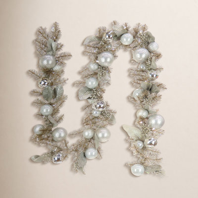108" Pre-Lit Silver Christmas Garland