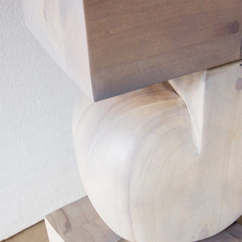 White+Brown Free Form Solid Wood Decorative Object