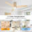 52 In. 3 Solid Wood Blades Flush Mount Ceiling Fan With Led Light-1669664775-1669664773