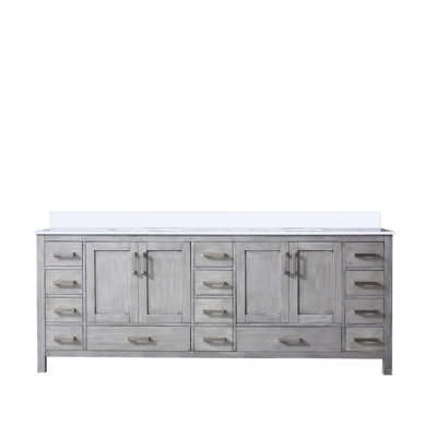 Double Bath Vanity 84 in. W x 22 in. D, with White Quartz Top