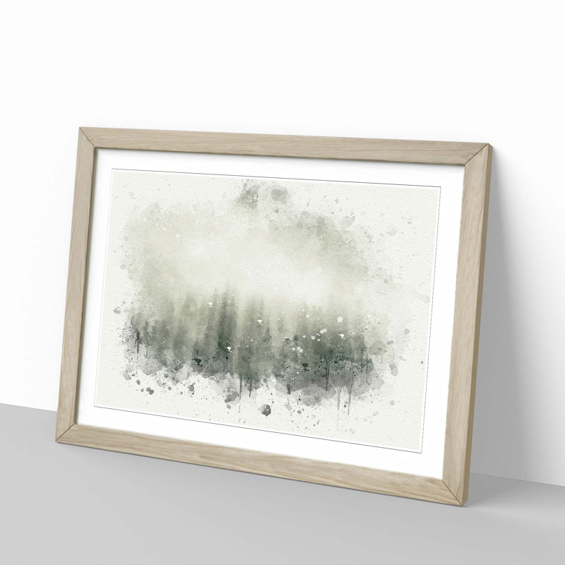 Moody Forest in Misurina Italy - Picture Frame Graphic Art Print, 62cm H x 87cm W x 2cm D, Oak Framed