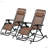 Set Of 2 Foldable Reclining Zero Gravity Lounge Rocker With Pillow