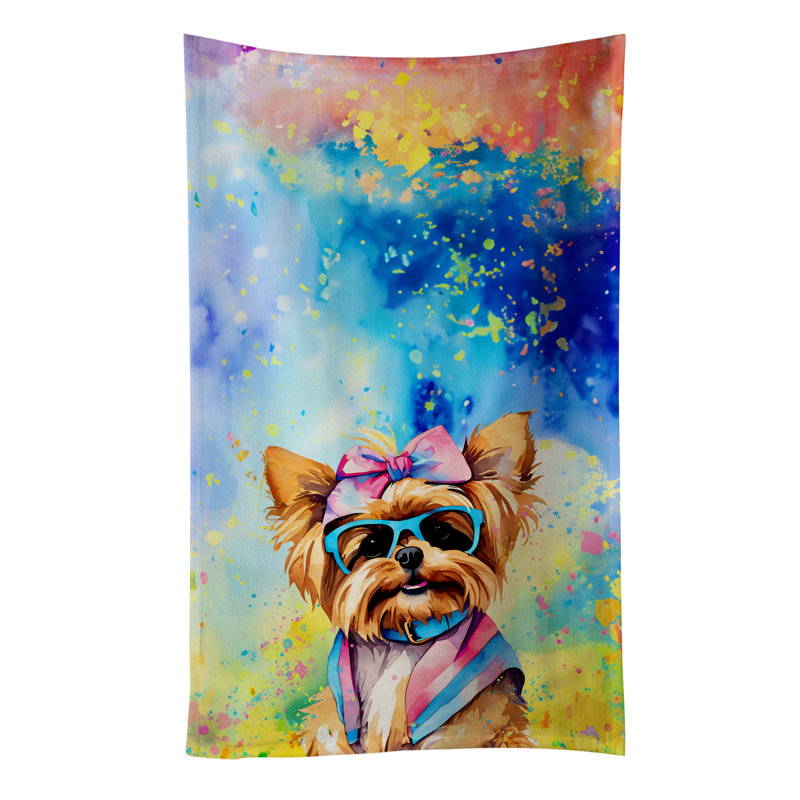 Yorkshire Terrier Hippie Dawg Kitchen Towel