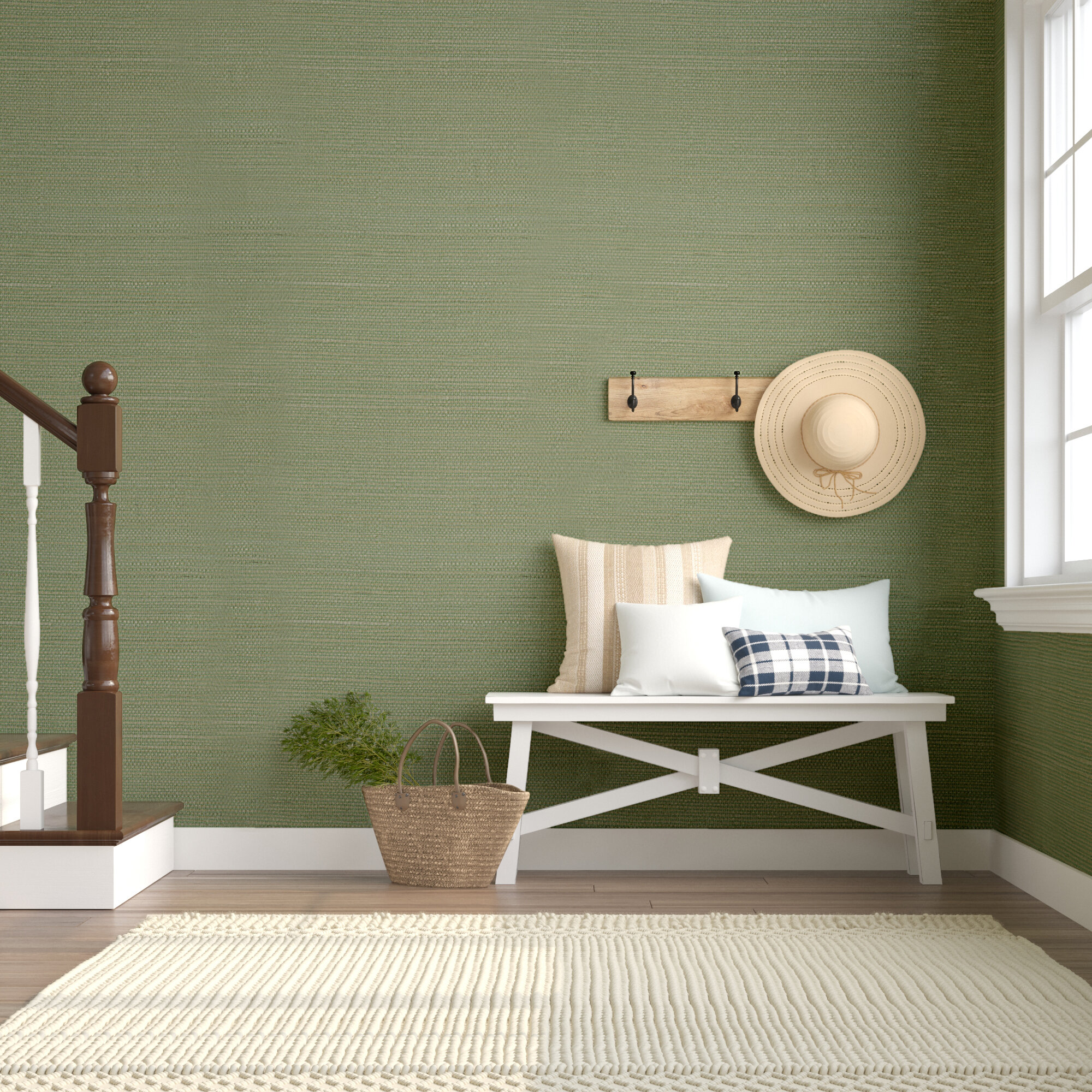 Sisal Grasscloth Wall Paper Green Wallpaper For Home Decoration Hotel   Wallpapers  AliExpress