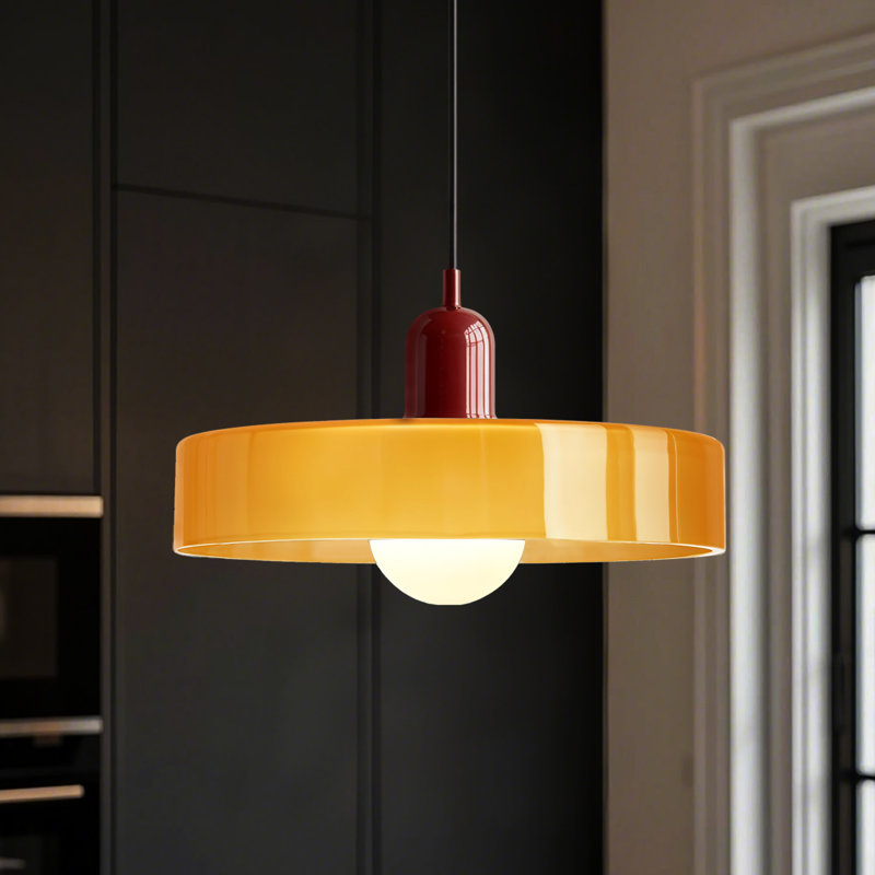 Luminaire suspendu 0 lumière, Rouge, Orange, H 8,66 po x l 13,78 po x P 13,78 po