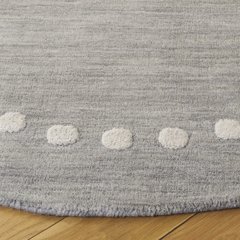Antaeus Kids hand-woven wool rug, Rond 7 pi, Gris