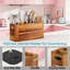 Wood Utensil Holder For Kitchen Counter, Extra Large 4-Compartment Countertop Organizer For Spatulas And Cooking Tools Storage