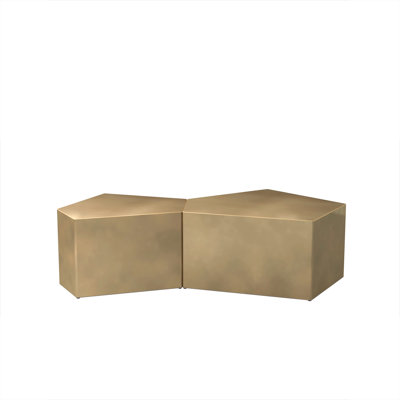 Irregular Pentagon Nesting Coffee Table Set, Geometric Coffee Table Set, Side Table Set, Cocktail Table Set, Center table set for Living Room(Set of 2