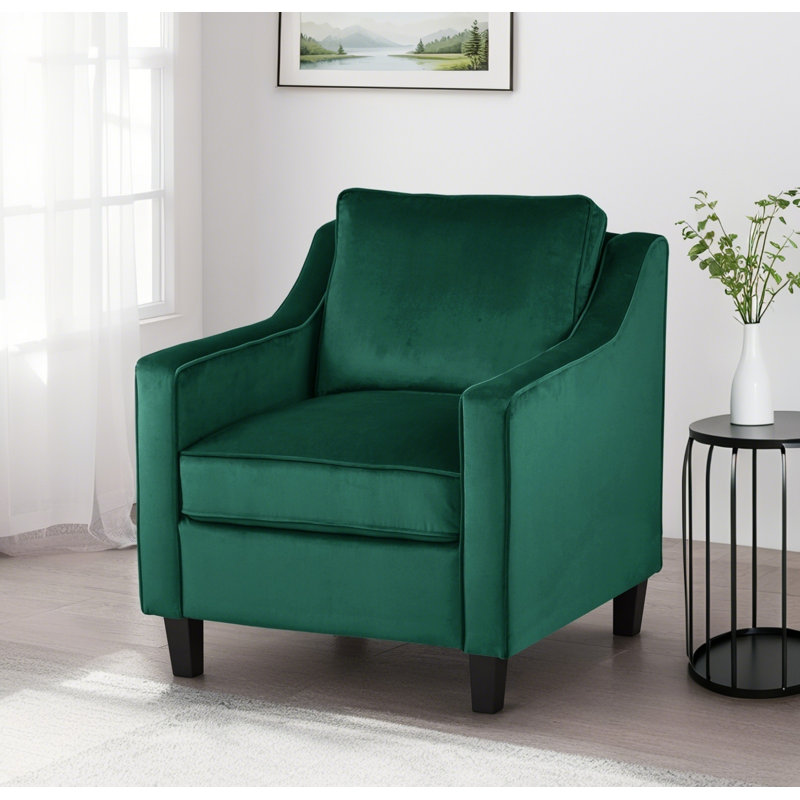 Fauteuil club, fauteuil d'appoint en velours vert