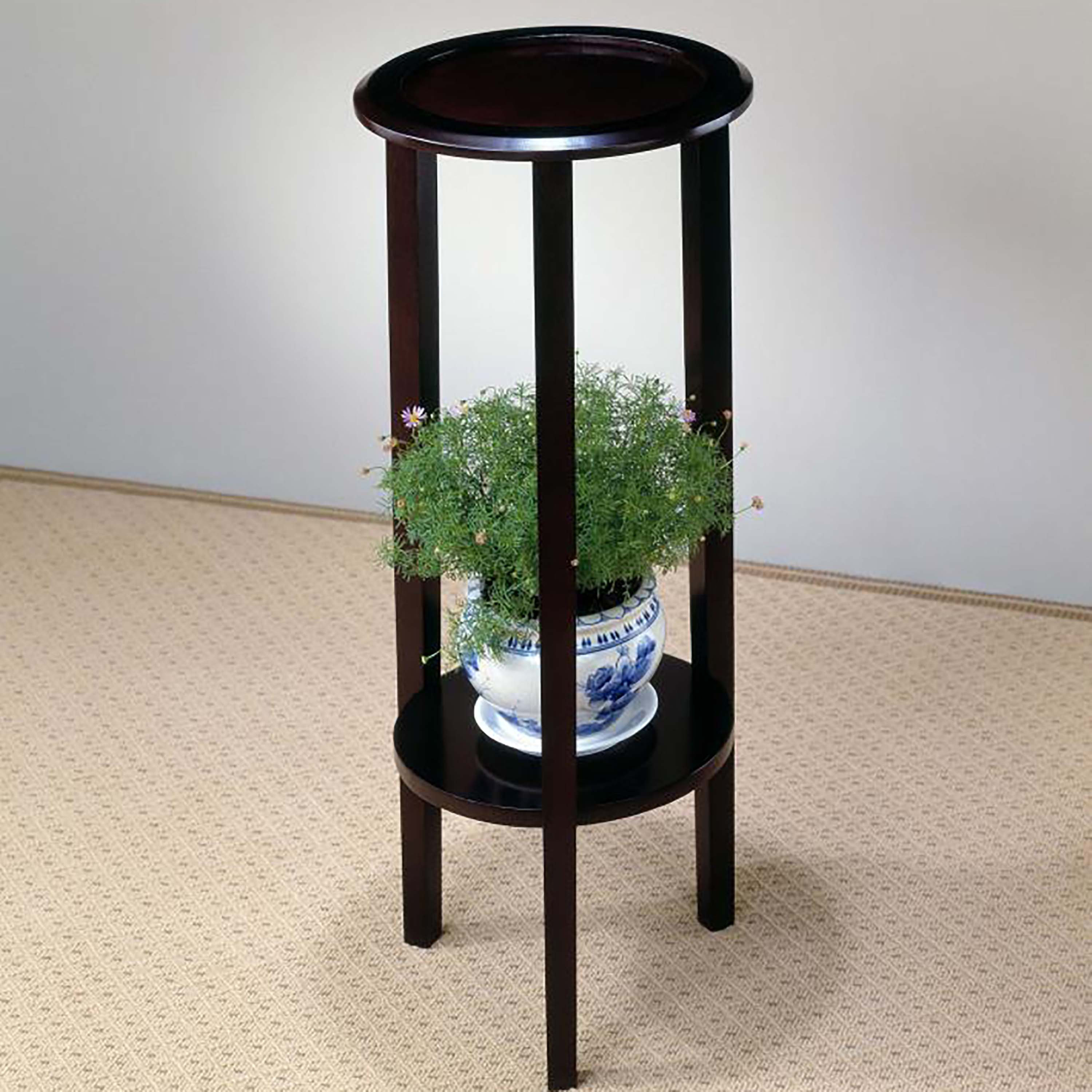 Toby Round Accent End Table, Espresso