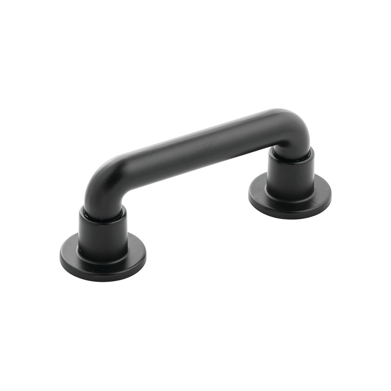 Urbane Collection Pull 3-3/4 Inch (96Mm) Center To Center Brushed Golden Brass Finish, Matte Black, 3"