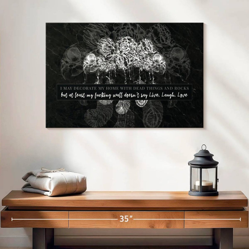 Citation gothique sur toile, H 16 po x l 24 po x P 1,25 po