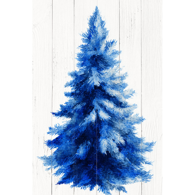 Blue Winter Fir Wrapped Canvas Wall Art, 16" H x 12" W