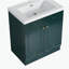 Lavabo de salle de bain autoportant de 30 pouces avec lavabo en résine blanche et 2 portes d'armoire à fermeture en douceur-120406489