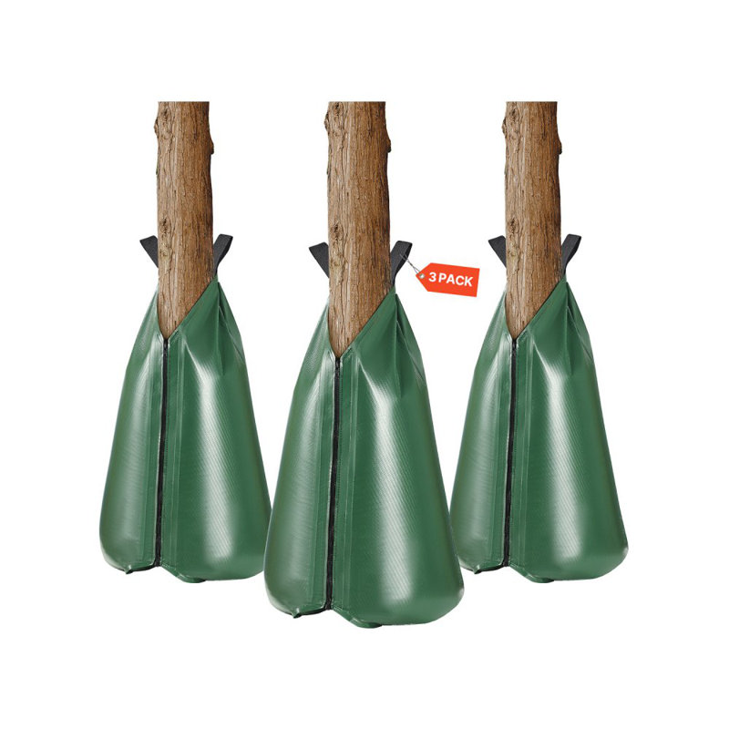 Sac d'arrosage pour arbres à libération lente 20 gallons, sacs d'eau pour arbres, sacs d'irrigation goutte à goutte avec fermeture à glissière, système d'arrosage durable pour un ciblage profond des racines