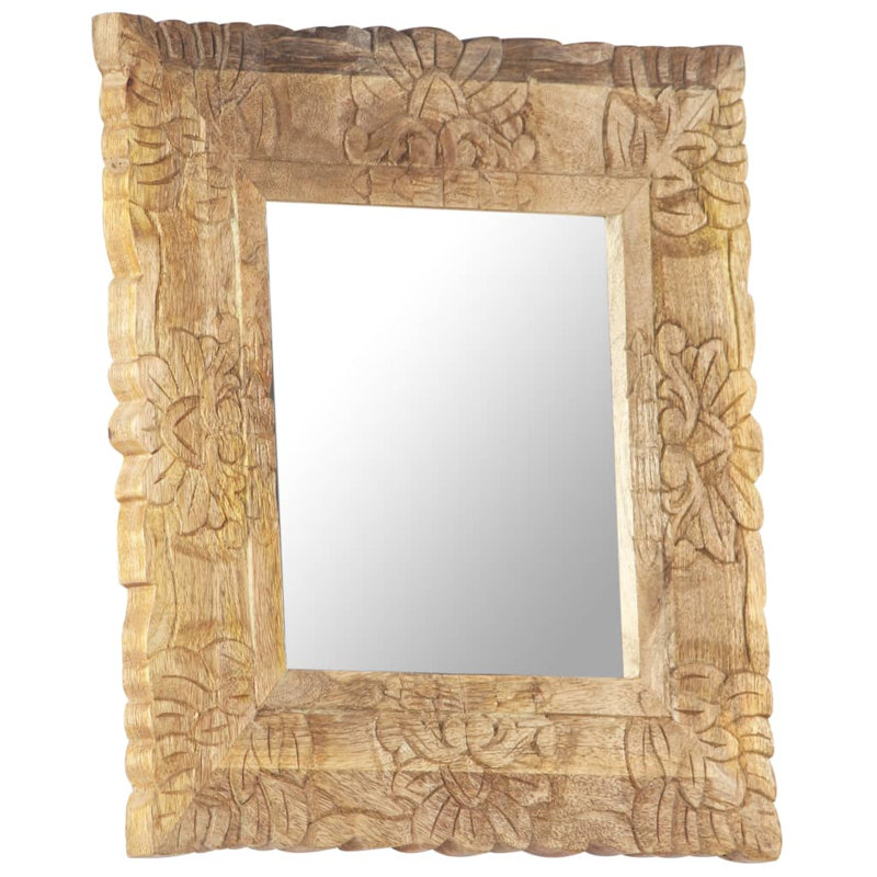 Cunningham Wood Flat Wall Mirror, Brown