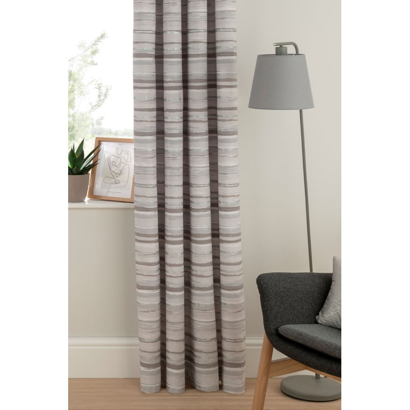 Serena Eyelet Room Darkening Curtains, Grey, Width 229 x Drop 229 cm