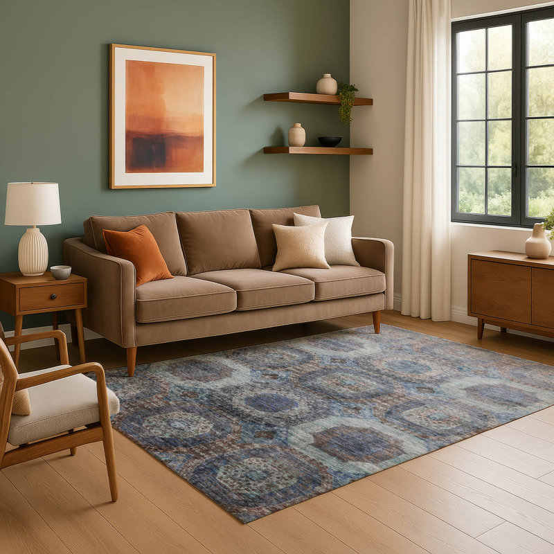 Premium Machine Washable Mayfield AMF1944 Panels Rug, Rectangle 3' x 5'