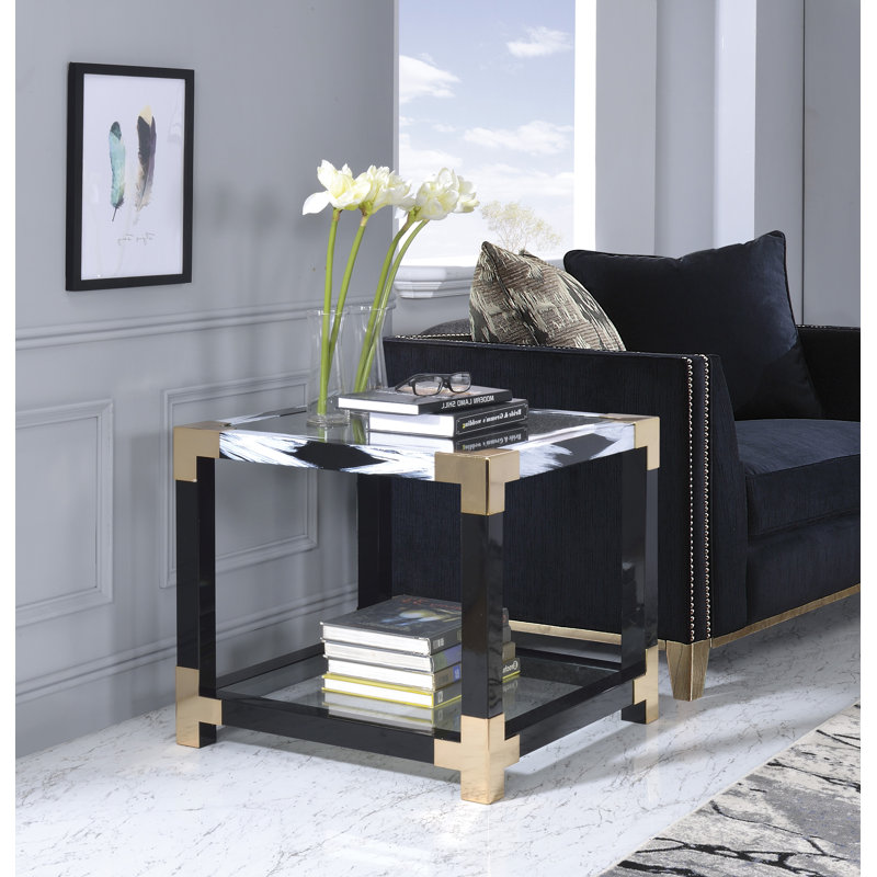 Table de bout, verre transparent