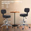  Chaise de dessinateur avec dossier, tabouret à roulettes à hauteur réglable avec repose-pieds, tabourets de bureau pivotants en cuir, tabouret de bar pour cuisine
