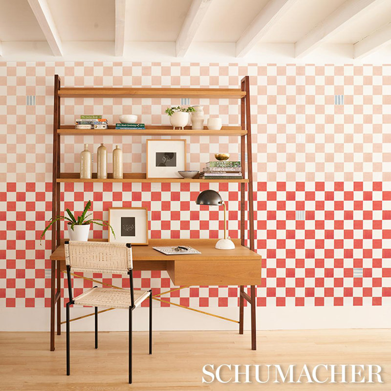 Schumacher X Backdrop Gambit Panel Wallpaper, Earthy Pink/Red